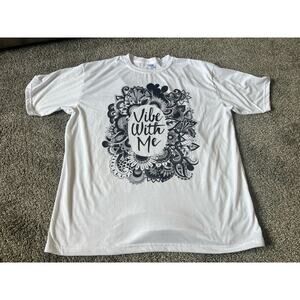Electro Threads Shirt Vibe With Me Boho Hippie White Plus Size 3XL White JJ